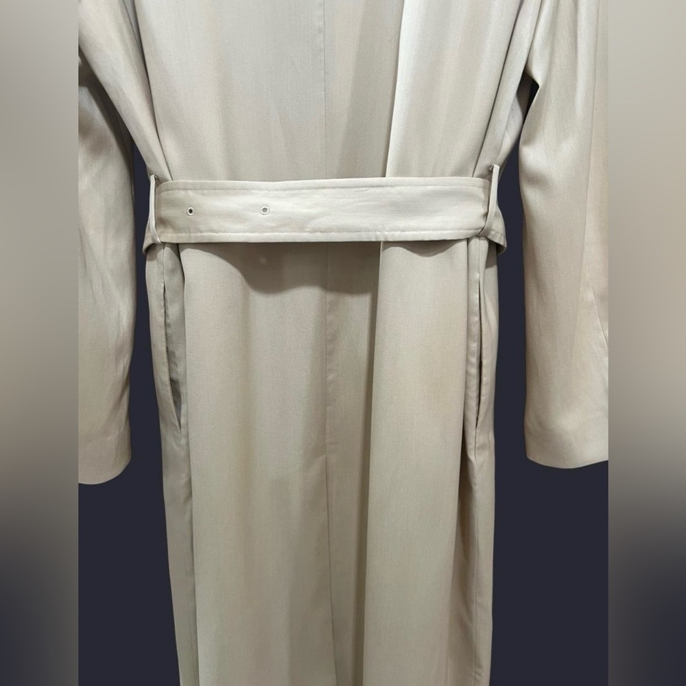 NWOT! Lilysilk | Silk-Wool Blend Water Repellent Classic Trench Coat | Khaki | L - Picture 8 of 13